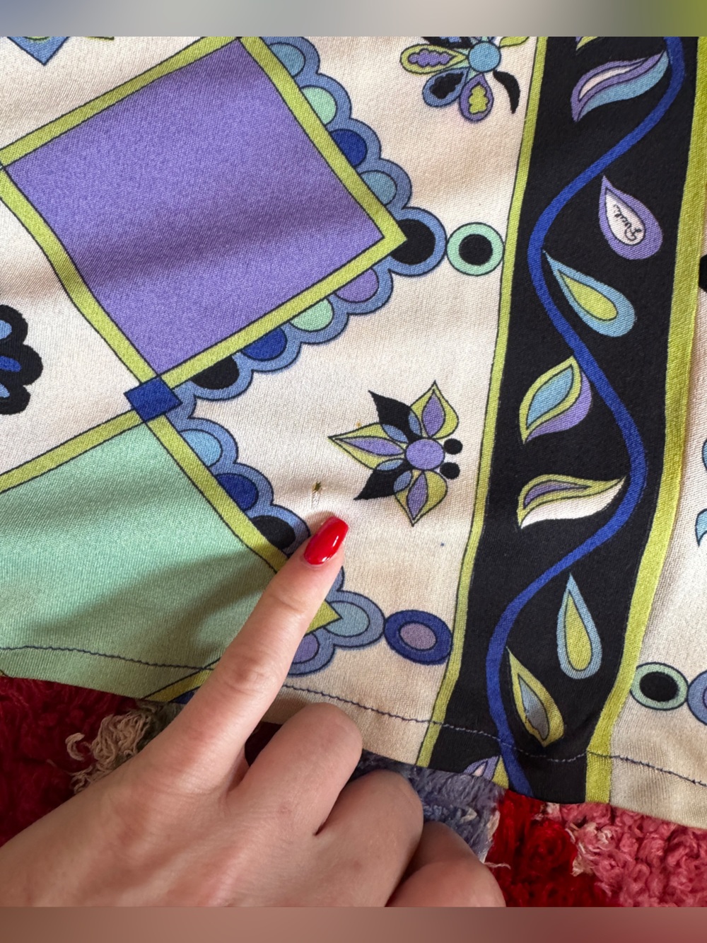 70s Vintage Emilio Pucci Geometric Print Dress Sz M - Picture 5 of 10
